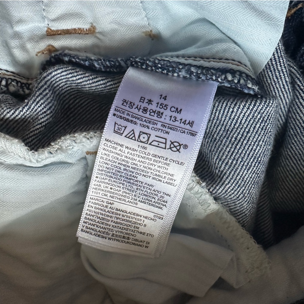 GAP | Kids High Rise Stride Wide-Leg Ankle Jeans | Size 14 - Picture 10 of 13